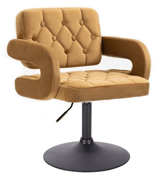 LuxuryForm DESIGN Židle ADRIA VELUR na černém talíři - medová