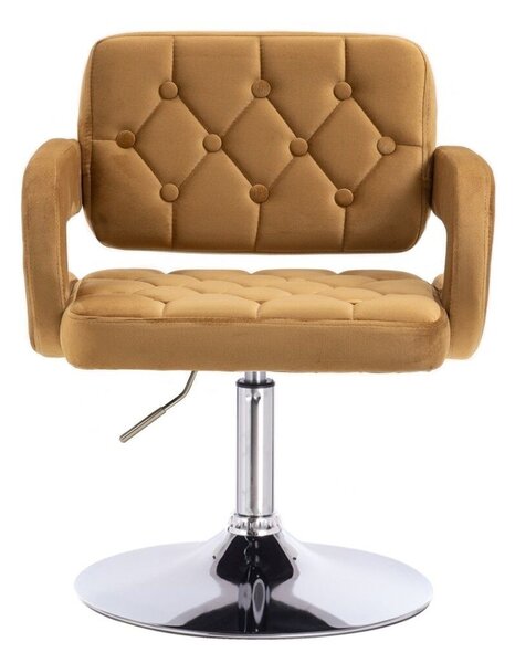 LuxuryForm DESIGN Židle ADRIA VELUR na stříbrném talíři - medová