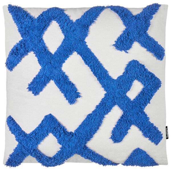 Sada 2 dekorativních polštářů HAZEL Bavlna 45 x 45 cm Bílá Geometrický vzor