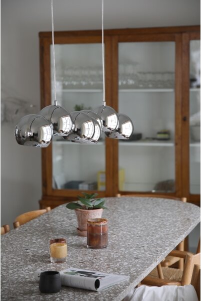 Markslöjd 109168 - Lustr na lanku CUPOLO 7xE14/40W/230V lesklý chrom