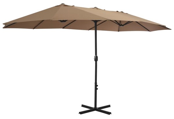 Zahradní slunečník s hliníkovou tyčí 460 x 270 cm barva taupe