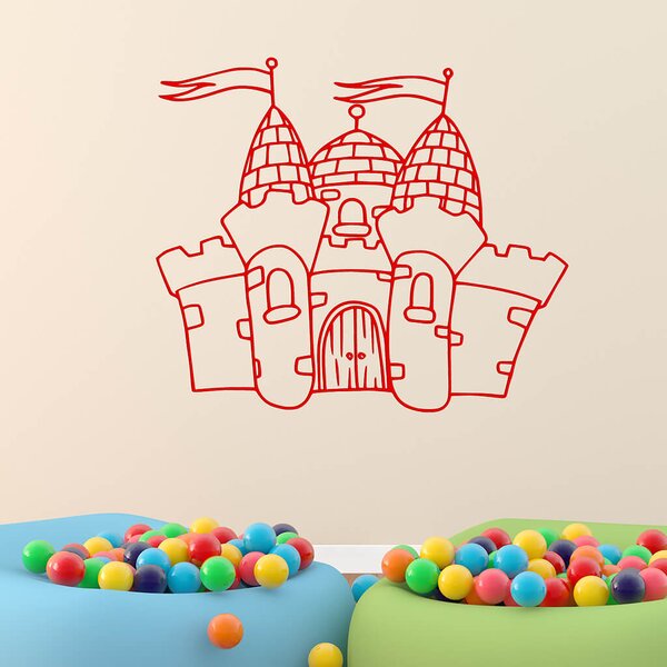 Živá Zeď Samolepka Hrad Barva: černá