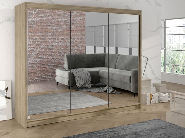 Šatní skříň se zrcadlem Geneva III, Barva: kašmír 5903211404344