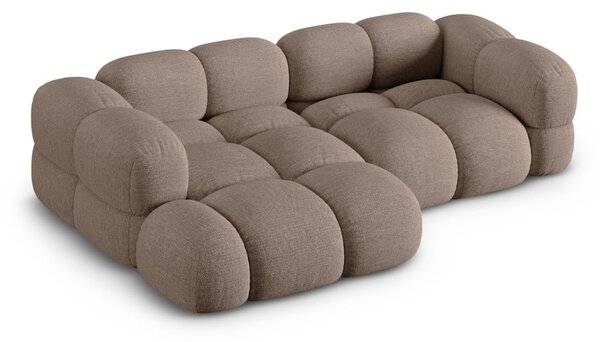 Hnědá rohová pohovka (levý roh/s lenoškou) Loretto – Cosmopolitan Design