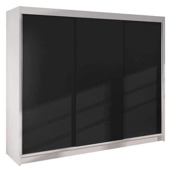 Třídveřová šatní skříň Geneva II, Barva: černá/dub artisan 5903211108785