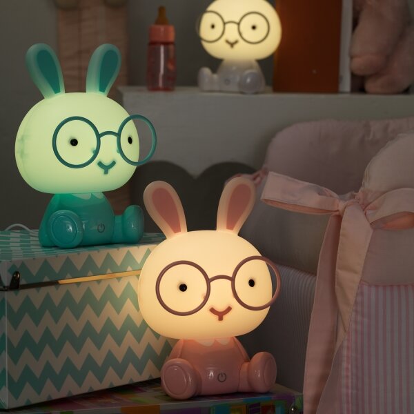 ONLI - LED Stm. dětská noční lampička PUPPIES LED/3W/230V 22 cm králíček/modrá
