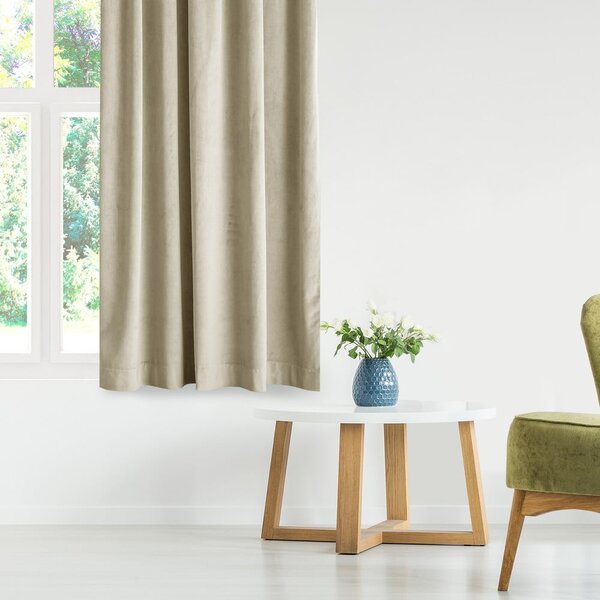 Hnědý/béžový sametový dimout závěs 140x245 cm Eyelets – Restilo