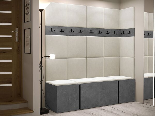 Šatní skříň Tavasz II, Barva: dub artisan / dub artisan + černá, Barva látek:: ekokůže Soft 017 (bíla) 5903211115578