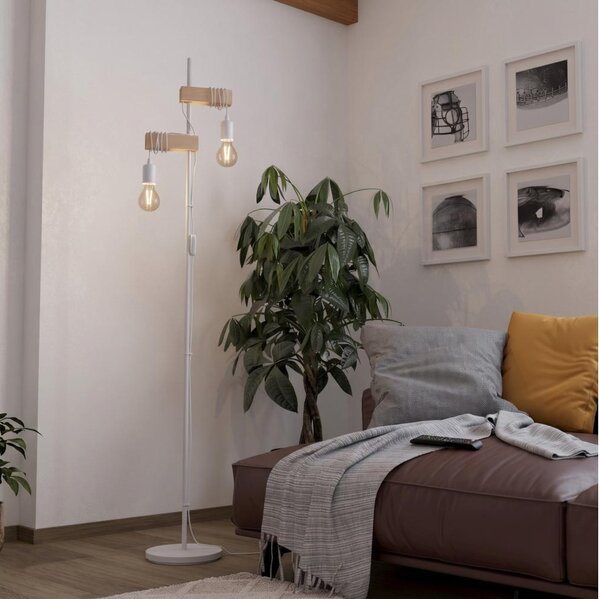 Eglo 44083 - Stojací lampa TOWNSHEND 2xE27/10W/230V bílá