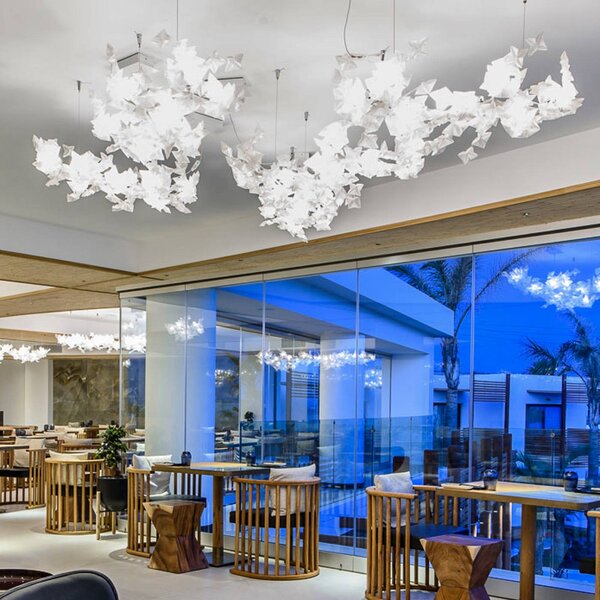 Slamp Hanami Suspension závěsné světlo, čirý kabel, stmívatelný, Obývací pokoj / jídelna, Plast, Design