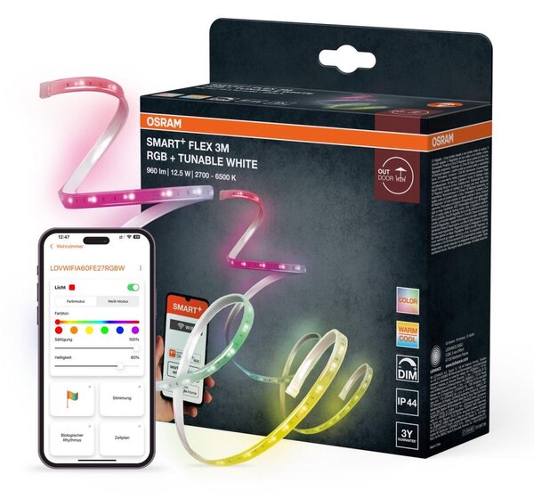 Osram -LED RGB+TW Stmívatelný venkovní pásek SMART+ FLEX 3m LED/12,5W/230V Wi-Fi
