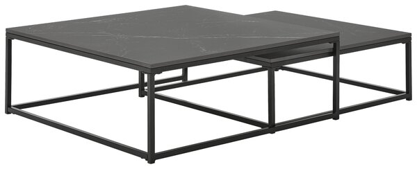 SADA KONFERENČNÍCH STOLKŮ, černá, kov, keramika, 75/65/27/22/75/65 cm Livetastic - Konferenční stolky, Online Only