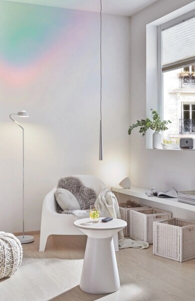 Paulmann 70920 - LED/7,5W Stmívatelná stojací lampa RAMOS 230V bílá/lesklý chrom