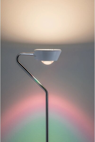 Paulmann 70920 - LED/7,5W Stmívatelná stojací lampa RAMOS 230V bílá/lesklý chrom