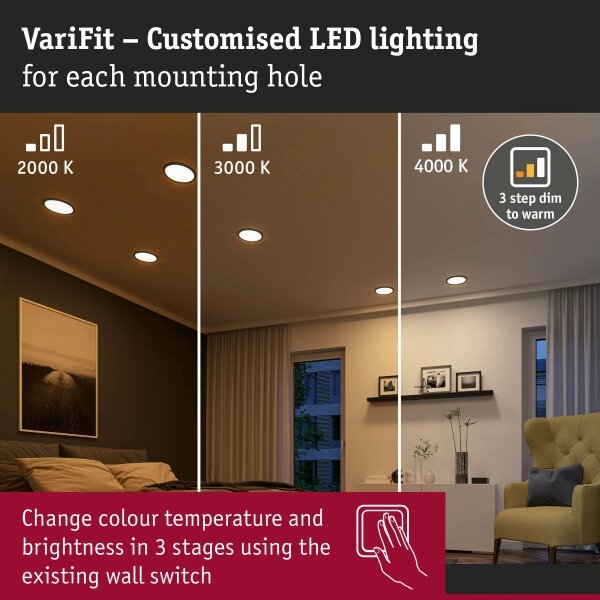 Paulmann 93102 - LED/16W IP44 Stm podhledové svítidlo AREO 230V pr. 23 cm černá