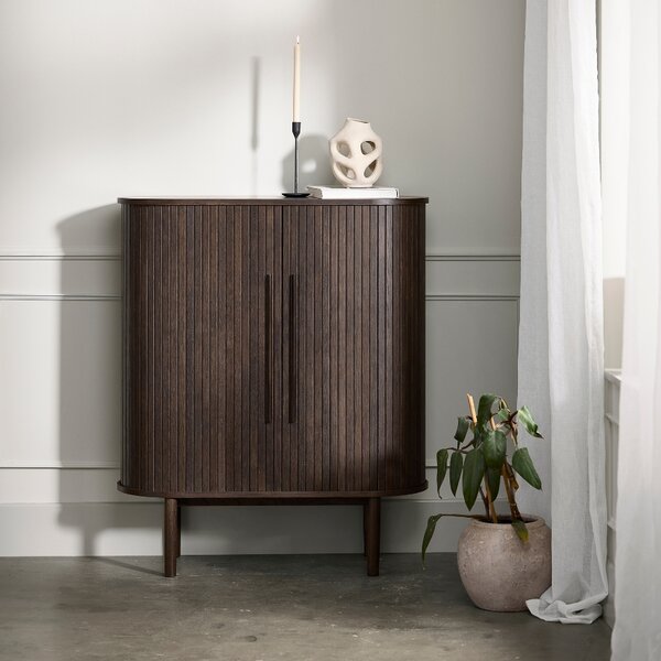 Unique Furniture Tmavá dubová komoda Meta 100 cm