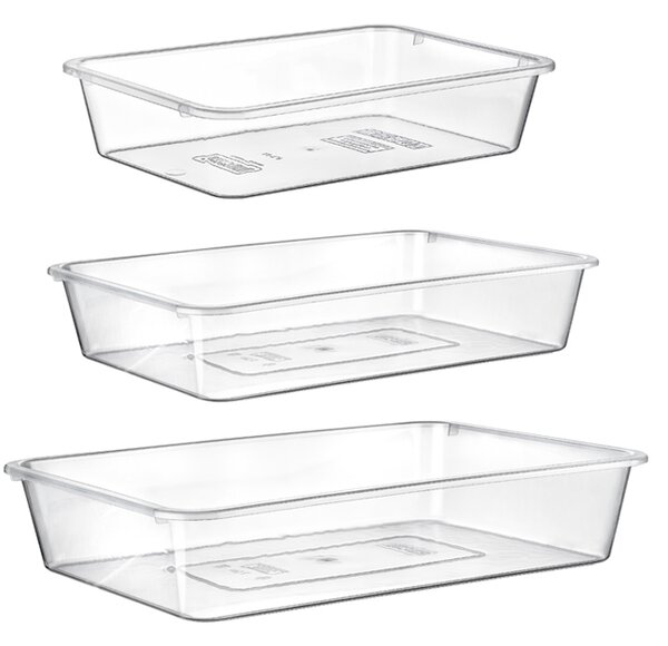 Orion Plochý transparentní box bez víka, miska, XL - 46x33,5x9cm, BOWL