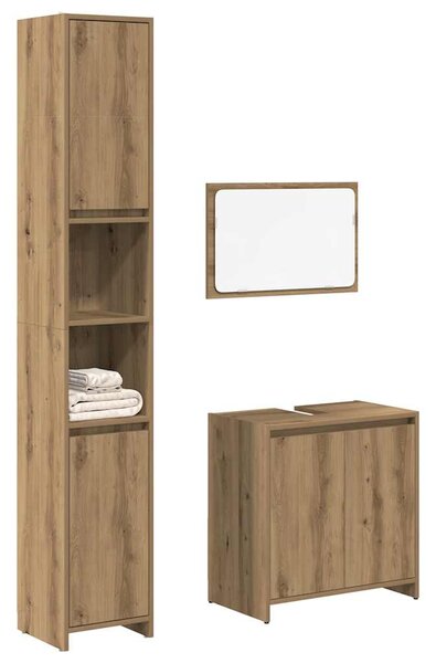 3dílná koupelnová sestava dub artisan kompozitní dřevo 3328566