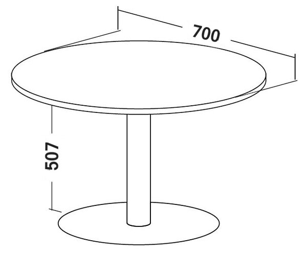 Jednací stůl ProOffice, průměr 70 cm, bílá
