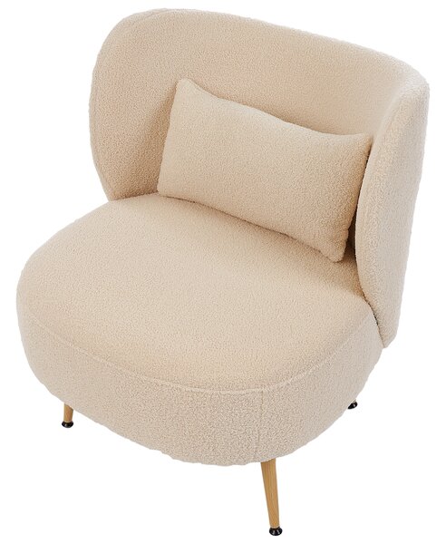 Křeslo OTSBY II s polštářem Buklé Béžová