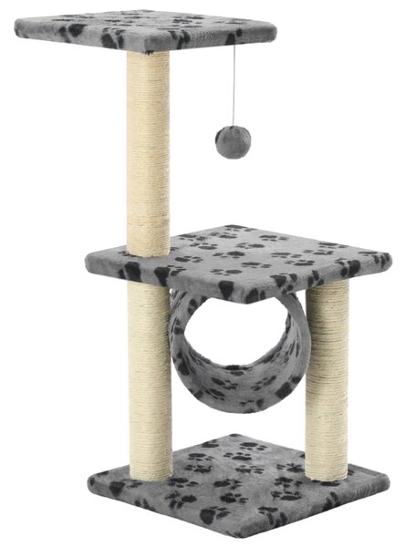 Škrabadlo pro kočky sisalové sloupky 65 cm šedé s potiskem 170547
