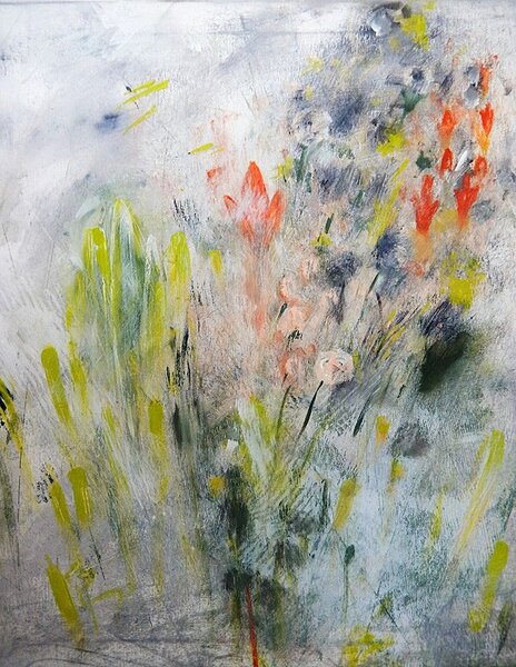 Ručně malovaný obraz od Ivana Pelouchová - "Jaro v zahradě", rozměr: 60 x 70 cm