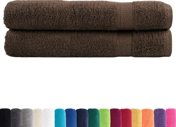 Prémiové ručníky SOLUND 2 ks hnědé 100x200 cm 600 g/m² 137245