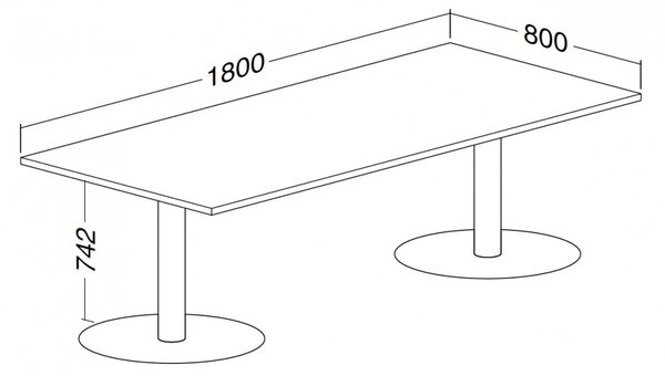 Jednací stůl ProOffice 180 x 80 cm, třešeň
