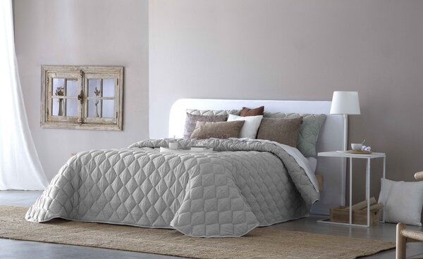 Textil Antilo Šedý přehoz Rustik Grey, prošívaný, 270x270 cm Rozměr: 270x270 cm