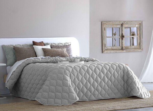 Textil Antilo Šedý přehoz Rustik Grey, prošívaný, 270x270 cm Rozměr: 270x270 cm