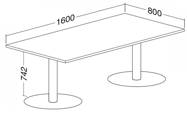 Jednací stůl ProOffice 160 x 80 cm, třešeň