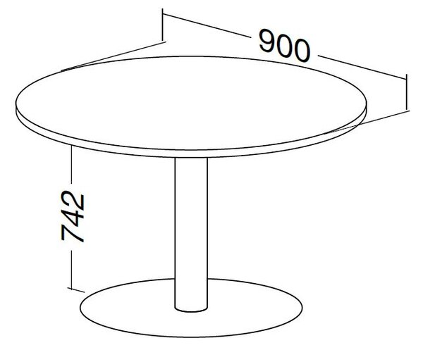 Jednací stůl ProOffice, průměr 90 cm, buk