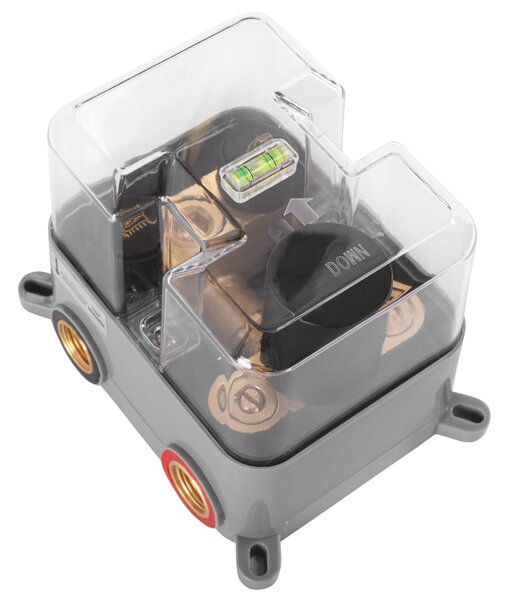Rea, Podomítková sprchová sada REA - matná černá + BOX, TERMOSTAT, REA-P8549