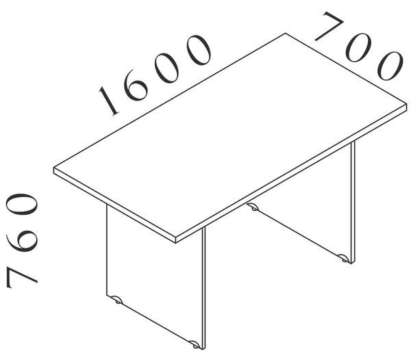 Jednací stůl Visio LUX 160 x 70 cm, ořech