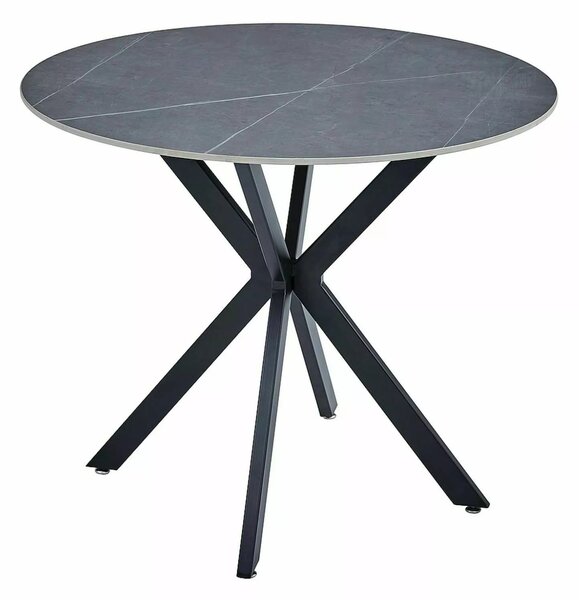Kulatý jídelní stůl 90 cm KAMILO - šedá / černý