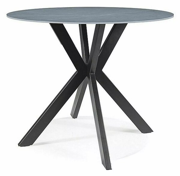 Kulatý jídelní stůl 90 cm KAMILO - šedá / černý