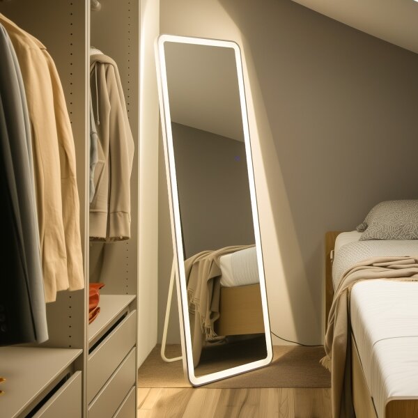 Brilagi - Stojací zrcadlo ELEGANZA LED/42W/230V 160x50 cm IP44 CRI 90 stmív.+CCT