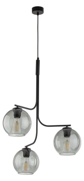 LED Lustr na lanku CESAR 3xE27/15W/230V černá/kouřová šedá