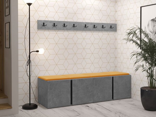 Předsíň Tavasz VII, Barva: grafit, Barva látek:: ekokůže Soft 017 (bíla) 5903211136924