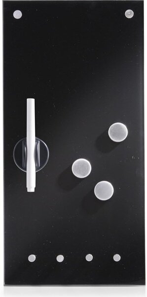 Zeller Present Magnetická skleněná tabule, nástěnka s příslušenstvím, černá