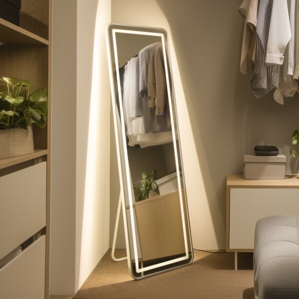 Brilagi - Stojací zrcadlo BELLEZA LED/42W/230V 160x50 cm IP44 CRI 90 stmív. +CCT