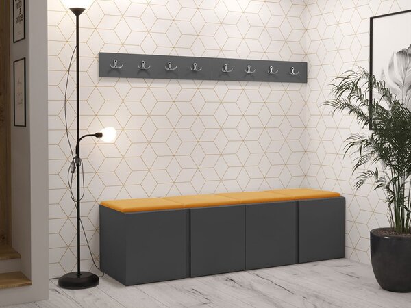 Předsíň Tavasz VII, Barva: grafit, Barva látek:: ekokůže Soft 017 (bíla) 5903211136924