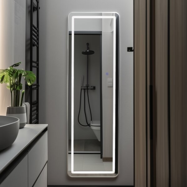 Brilagi - Stojací zrcadlo BELLEZA LED/42W/230V 160x50 cm IP44 CRI 90 stmív. +CCT