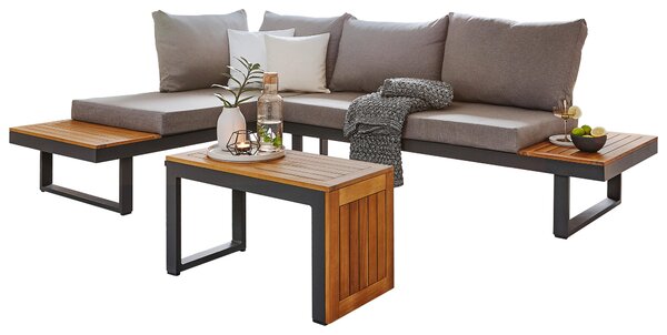 ZAHRADNÍ SEDACÍ SOUPRAVA, dřevo, kov, textil Ambia Garden