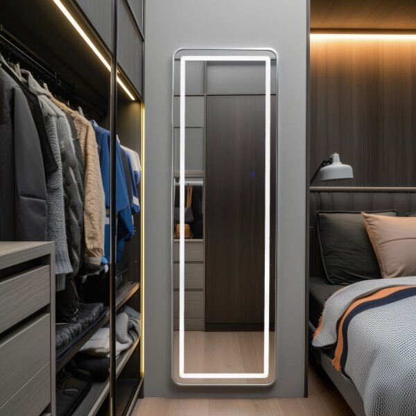 Brilagi - Stojací zrcadlo BELLEZA LED/42W/230V 160x50 cm IP44 CRI 90 stmív. +CCT