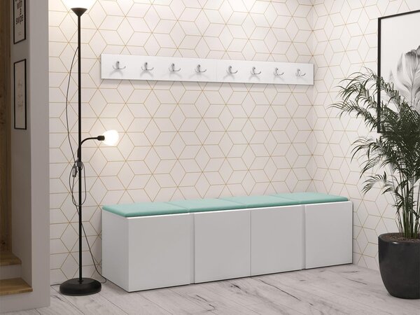 Předsíň Tavasz VII, Barva: grafit, Barva látek:: ekokůže Soft 017 (bíla) 5903211136924