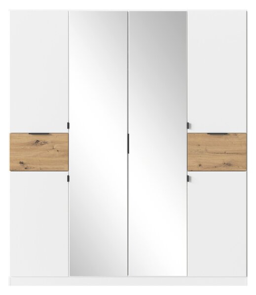 Šatní skříň TICAO II alpská bílá/dub artisan, šířka 181 cm