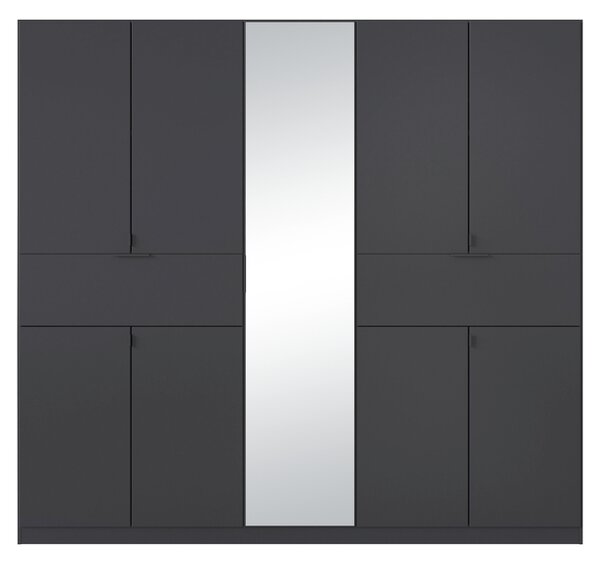 Šatní skříň TICAO IV metalická šedá, šířka 226 cm