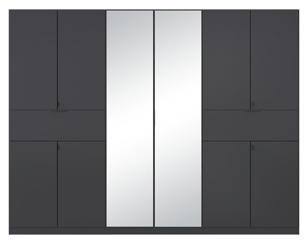 Šatní skříň TICAO VI metalická šedá, šířka 271 cm