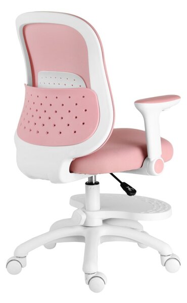 Dětská otočná židle Neoseat JUNI s podnoží — látka, růžová